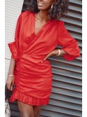 Elegantes rotes Kleid mit Rüschen 17311 – Online-Shop – Boutique